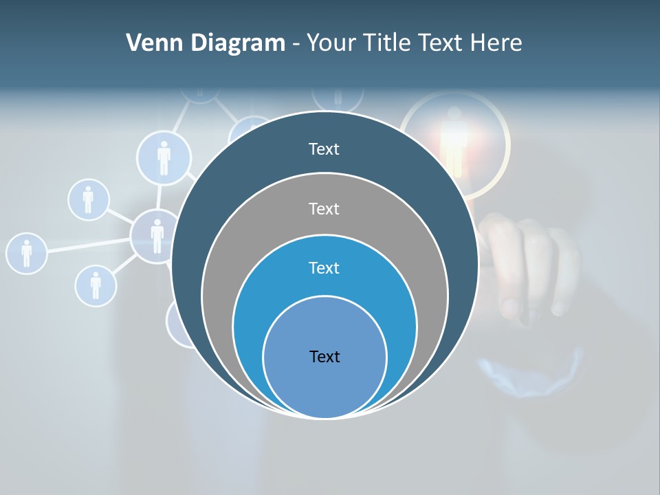 Image Of Female Touching Icon Of Social Network PowerPoint Template