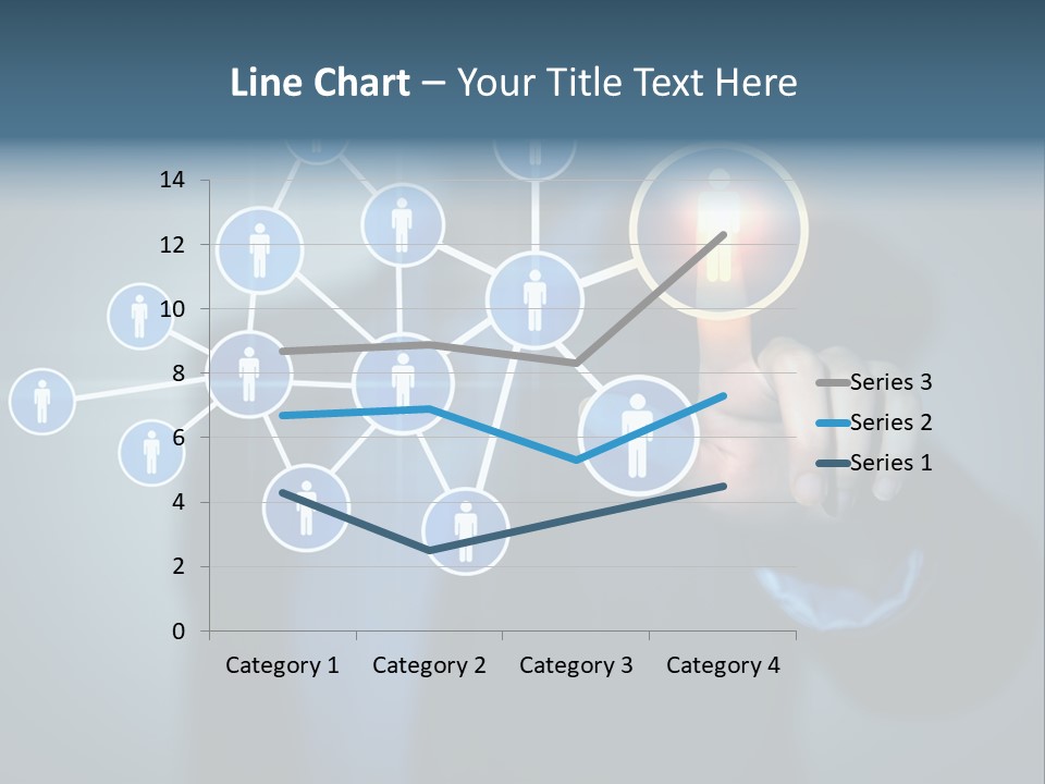 Image Of Female Touching Icon Of Social Network PowerPoint Template