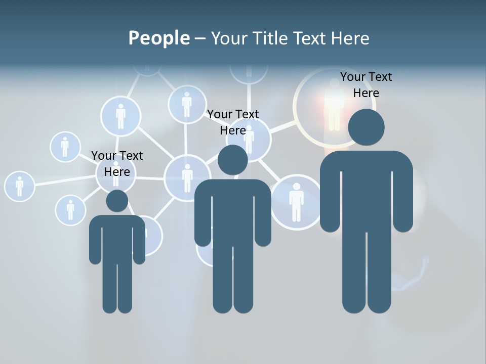 Image Of Female Touching Icon Of Social Network PowerPoint Template