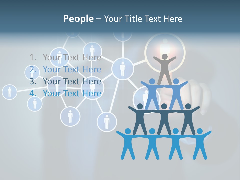 Image Of Female Touching Icon Of Social Network PowerPoint Template