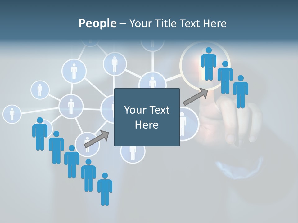 Image Of Female Touching Icon Of Social Network PowerPoint Template