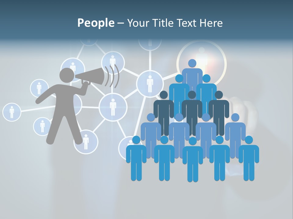 Image Of Female Touching Icon Of Social Network PowerPoint Template