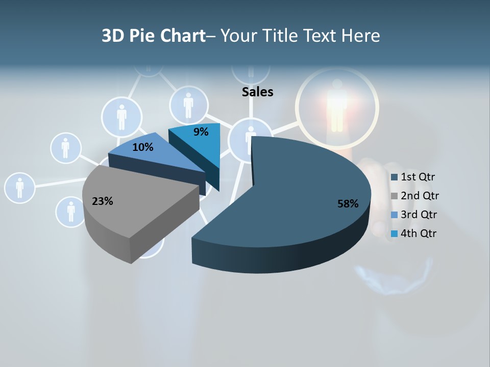 Image Of Female Touching Icon Of Social Network PowerPoint Template