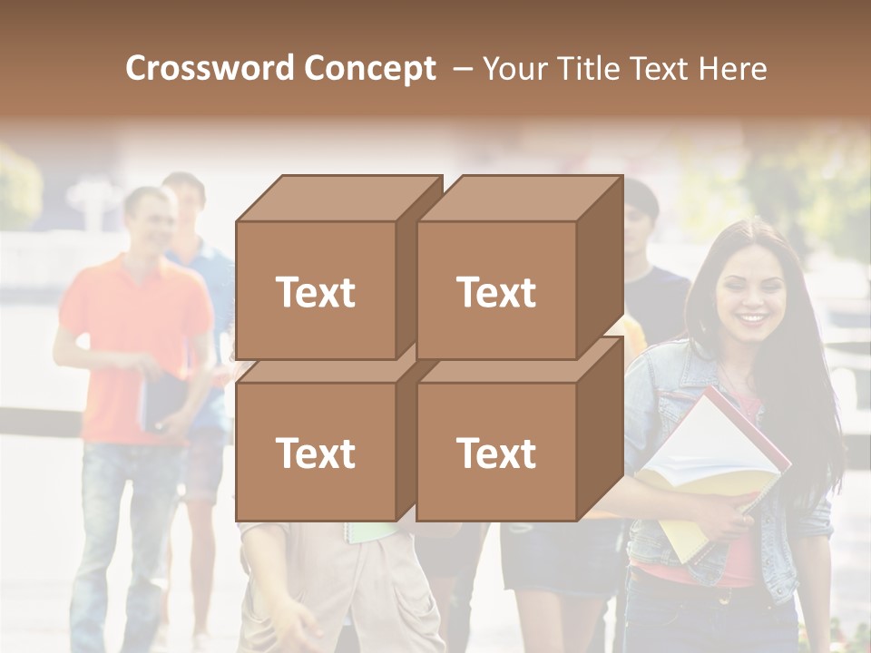 Grass Exam Girl PowerPoint Template