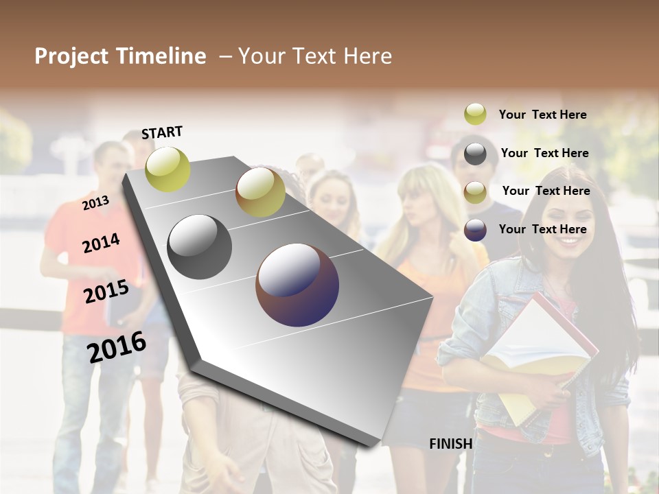 Grass Exam Girl PowerPoint Template