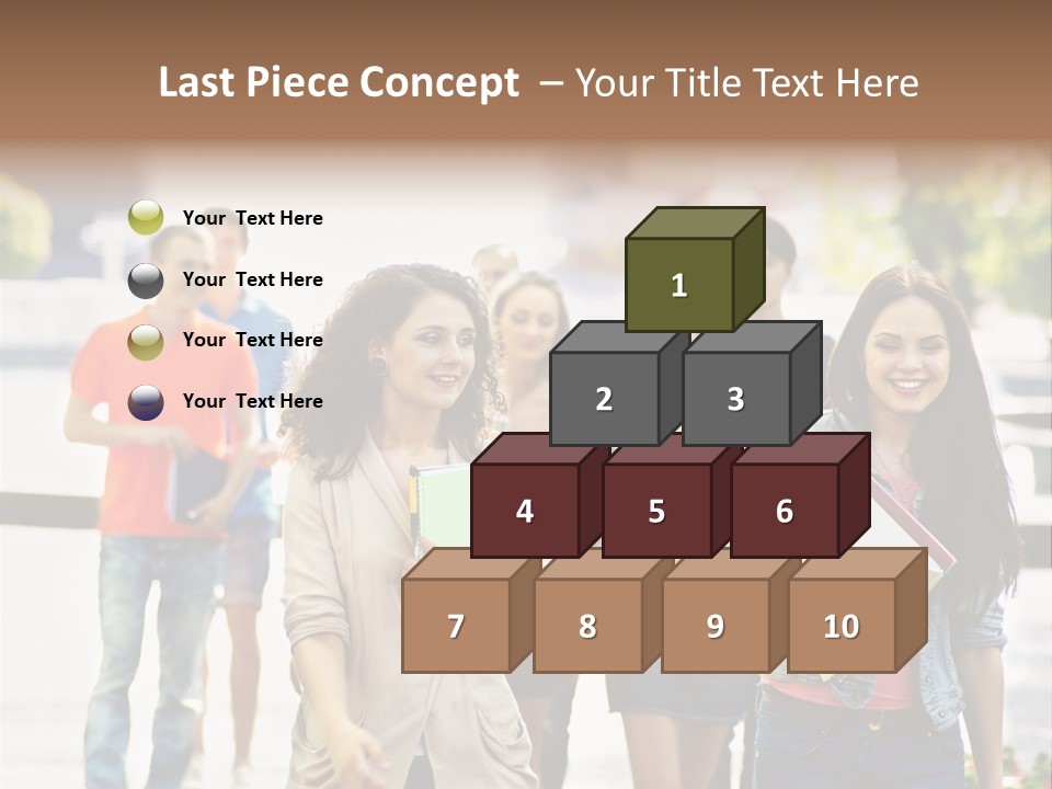 Grass Exam Girl PowerPoint Template