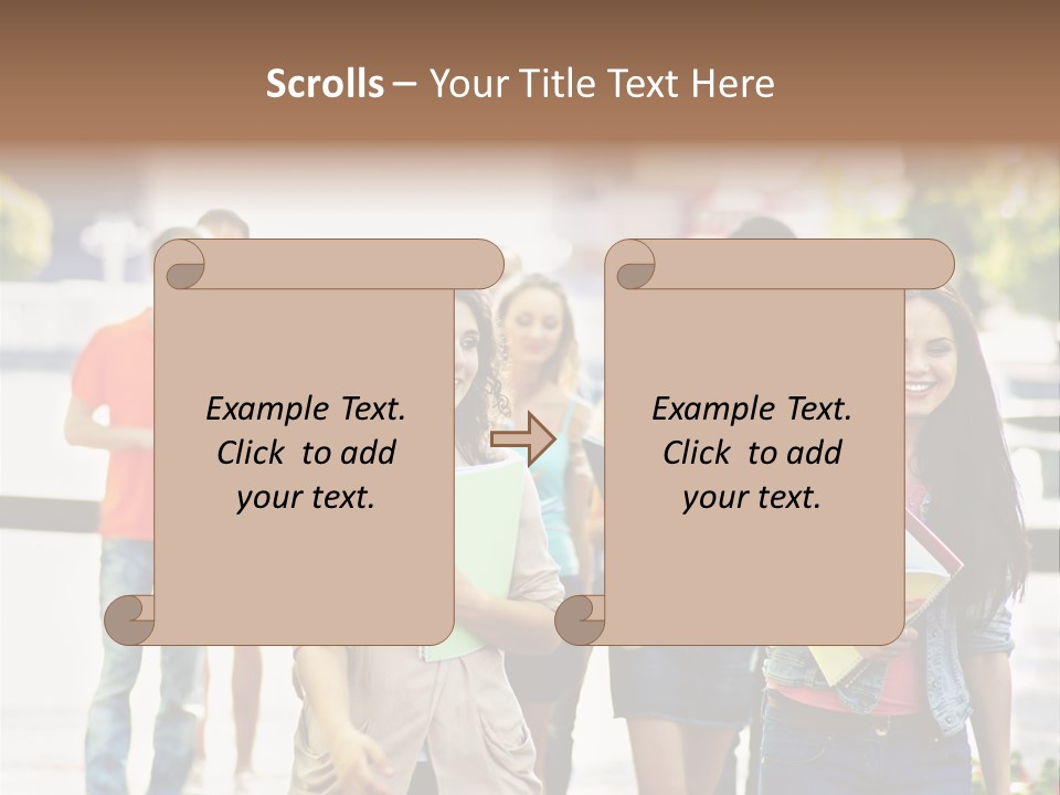 Grass Exam Girl PowerPoint Template