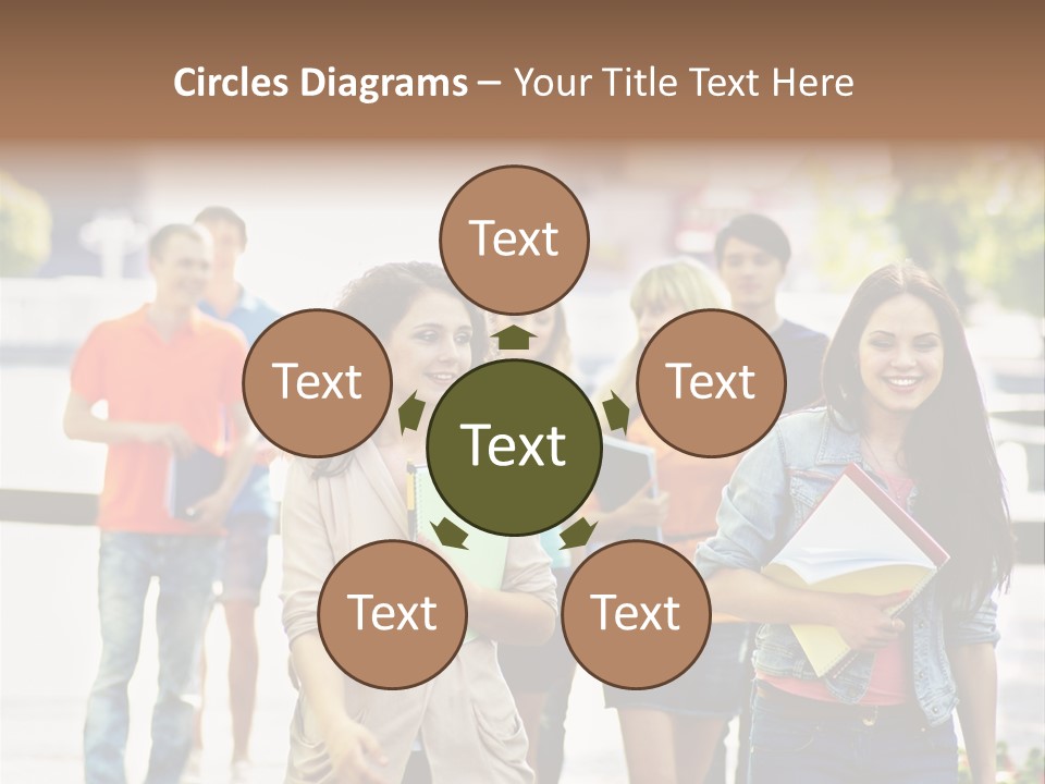 Grass Exam Girl PowerPoint Template