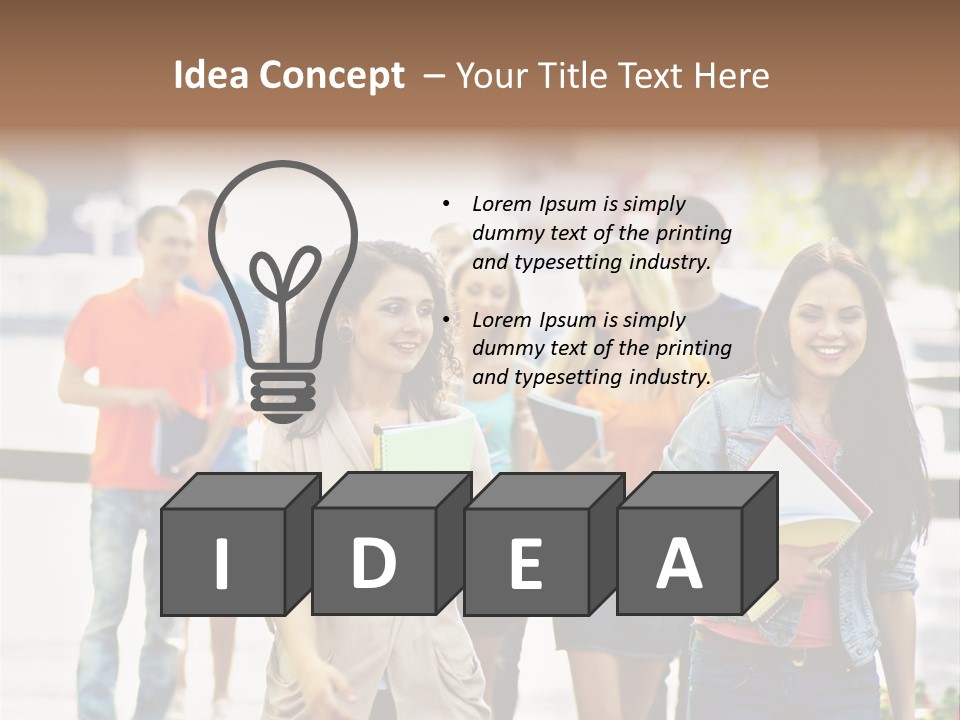 Grass Exam Girl PowerPoint Template