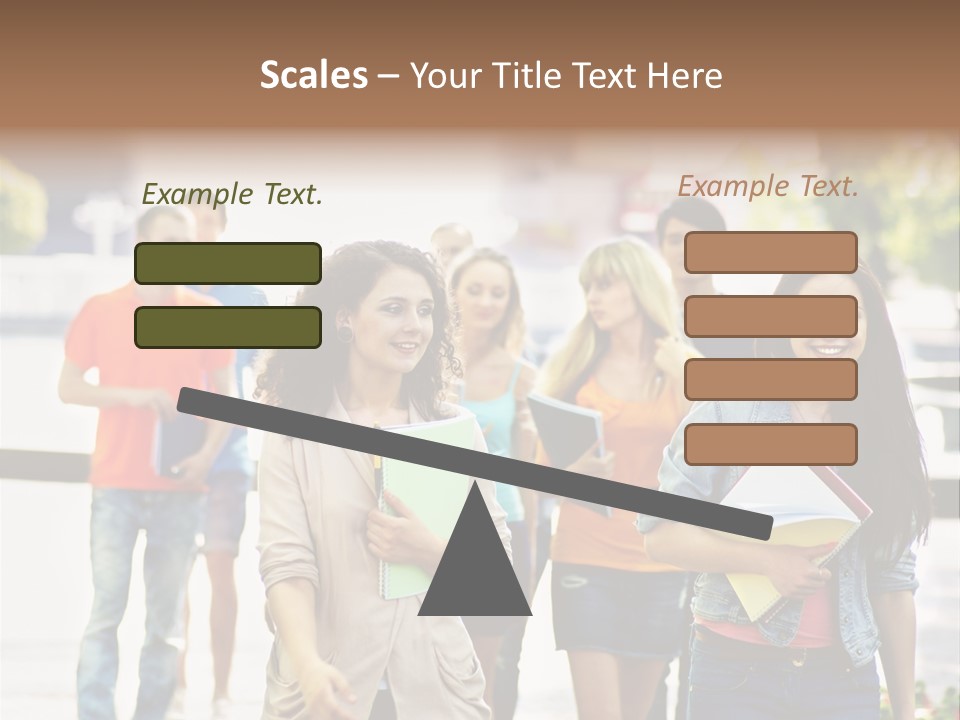 Grass Exam Girl PowerPoint Template