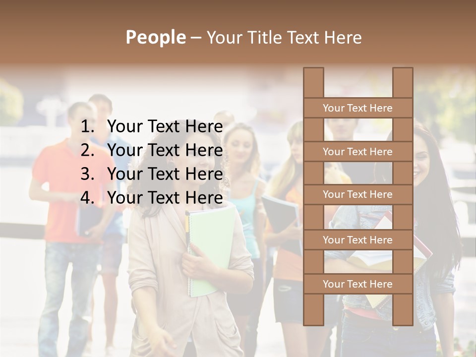 Grass Exam Girl PowerPoint Template