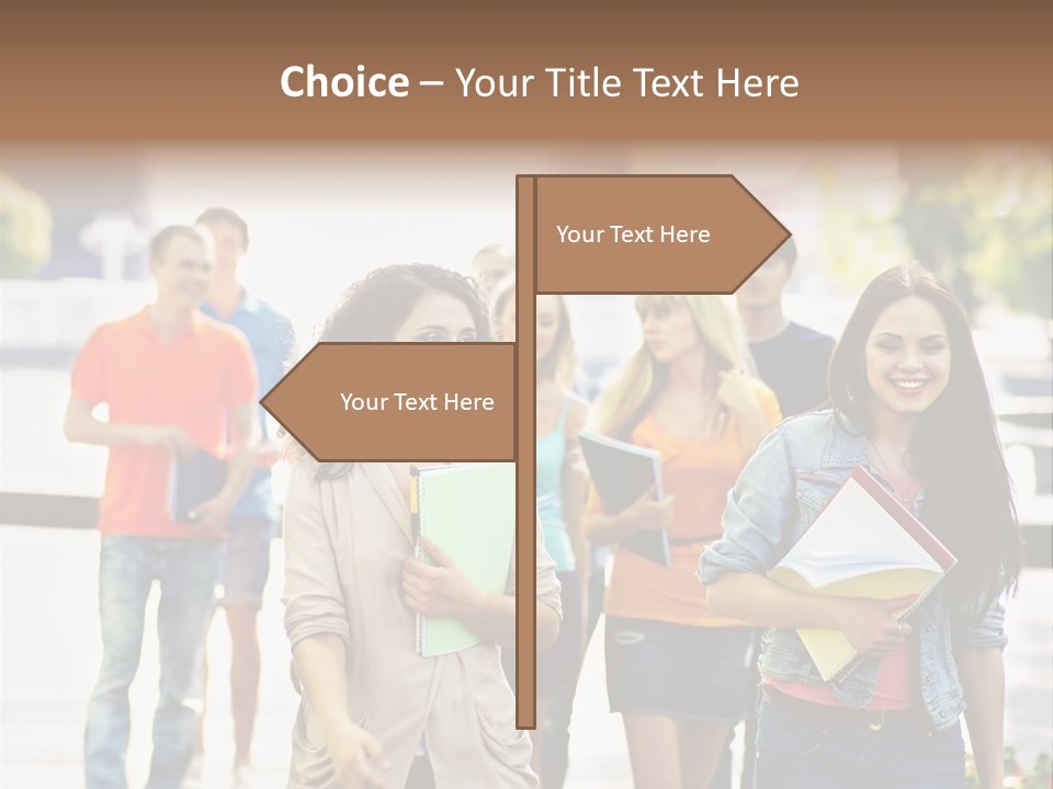 Grass Exam Girl PowerPoint Template