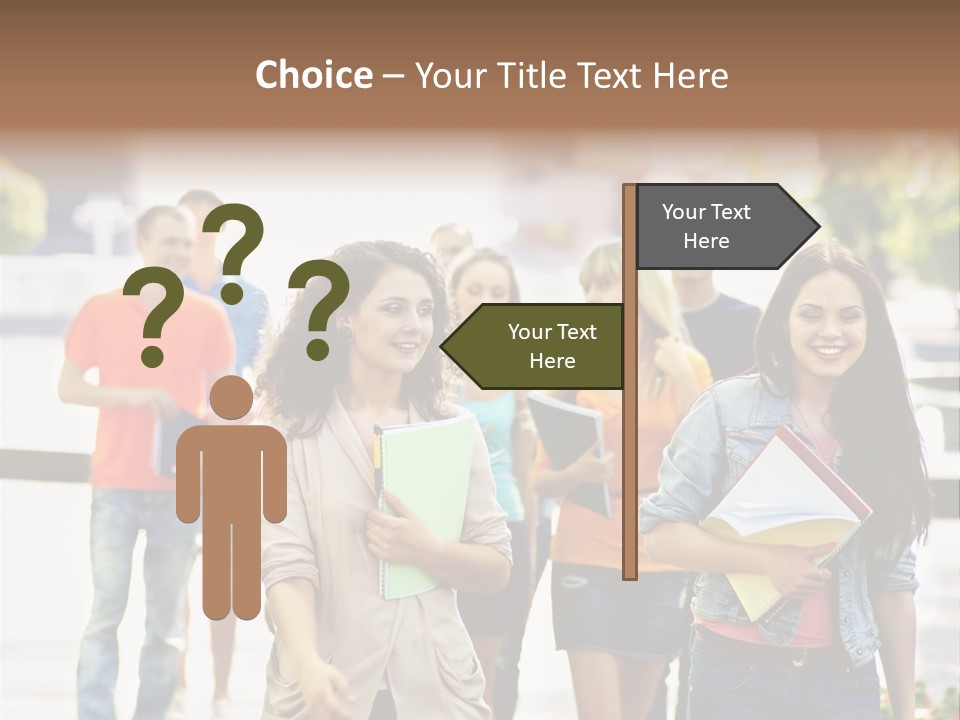 Grass Exam Girl PowerPoint Template