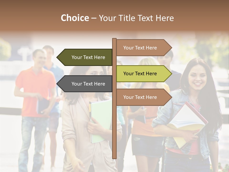 Grass Exam Girl PowerPoint Template