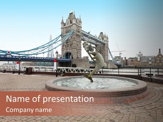 Dock Girl River PowerPoint Template