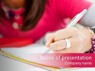 Writing Girl Diary PowerPoint Template