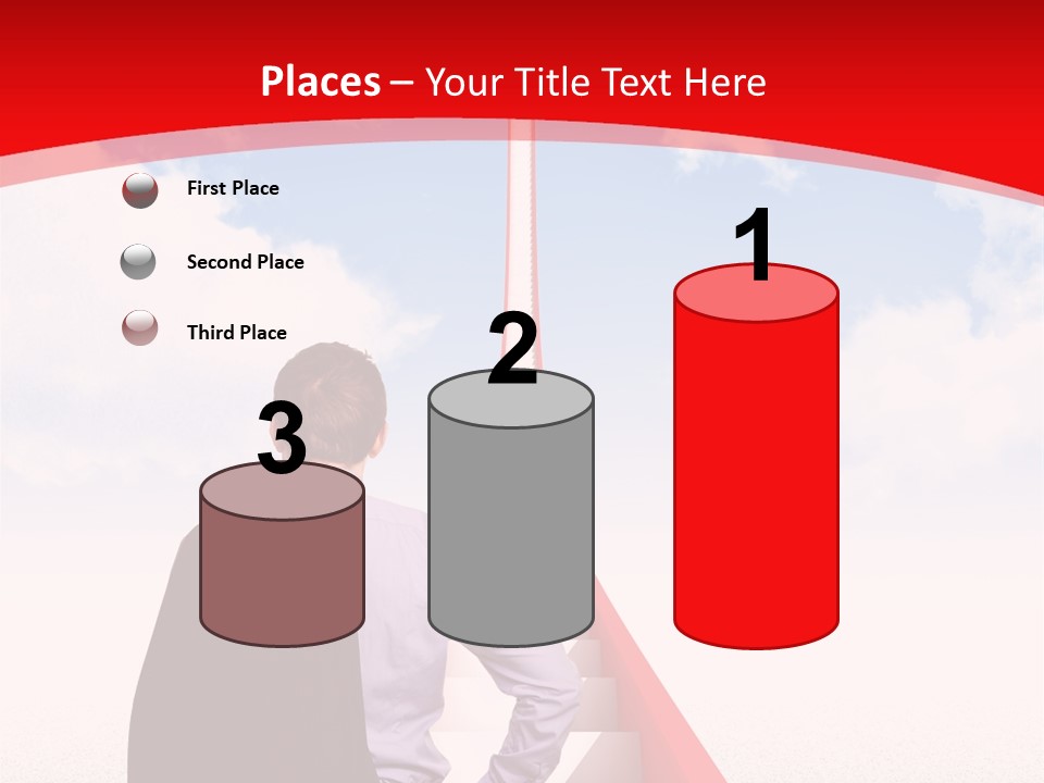 Clouds Worker Red PowerPoint Template