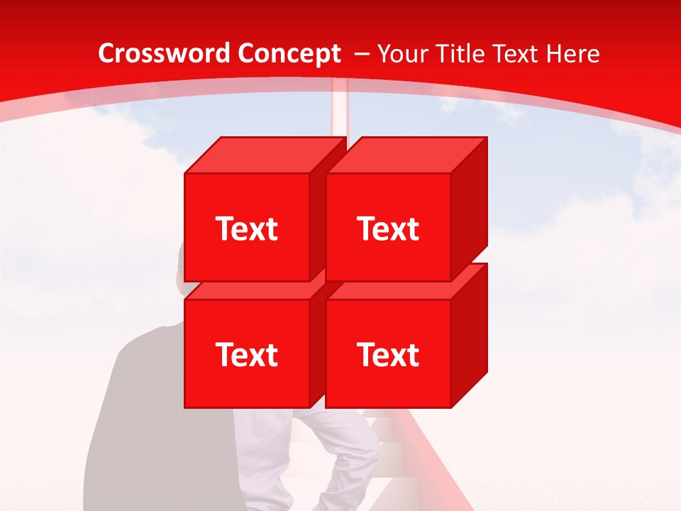 Clouds Worker Red PowerPoint Template