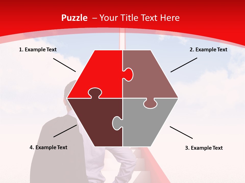 Clouds Worker Red PowerPoint Template