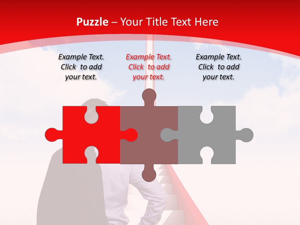 Clouds Worker Red PowerPoint Template