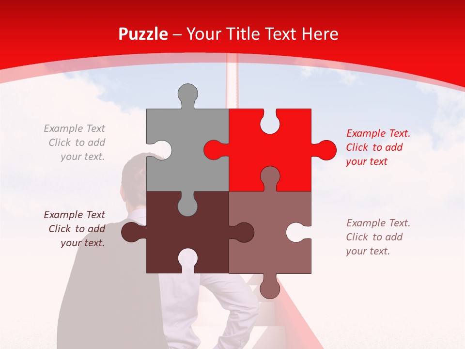 Clouds Worker Red PowerPoint Template