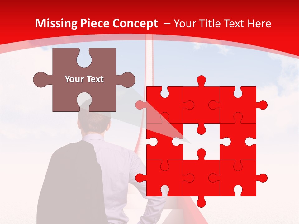 Clouds Worker Red PowerPoint Template