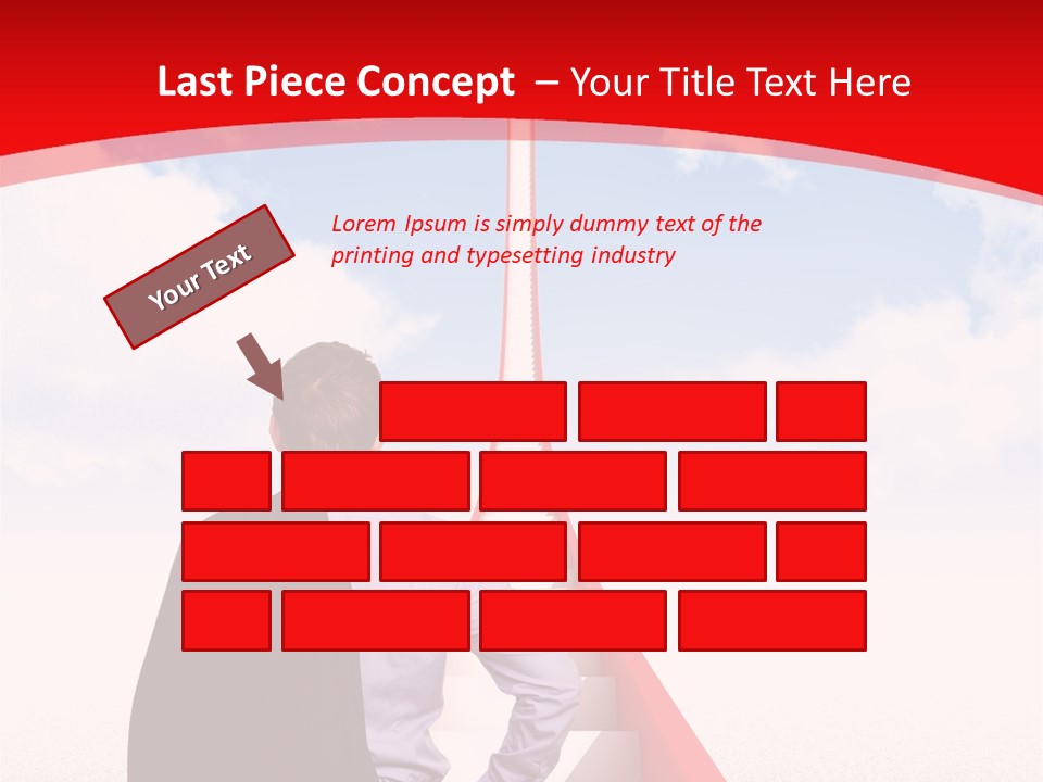 Clouds Worker Red PowerPoint Template