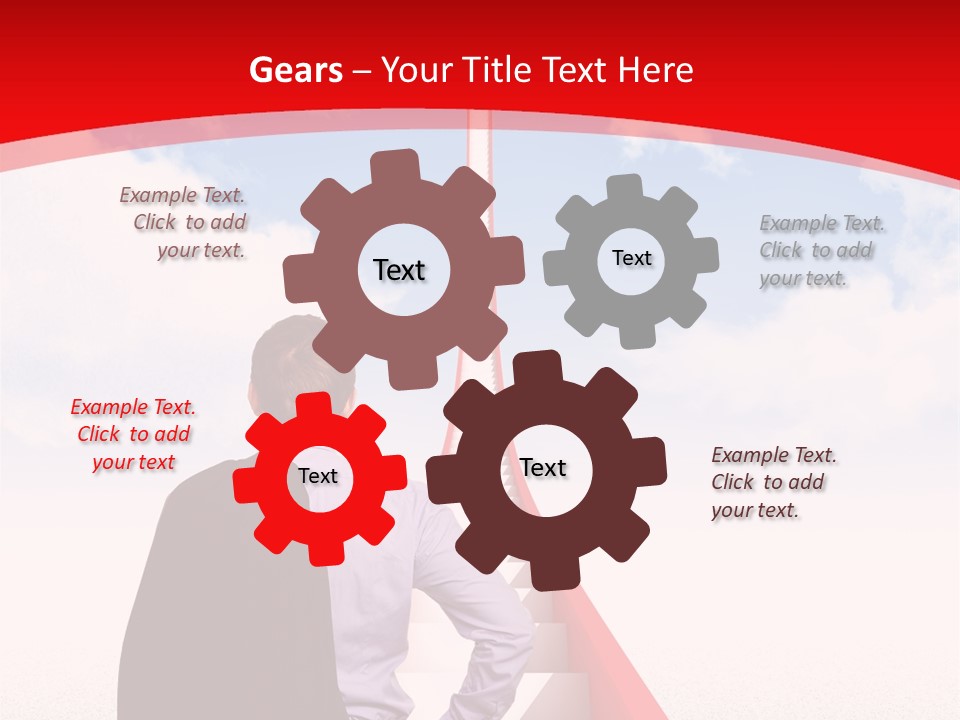 Clouds Worker Red PowerPoint Template