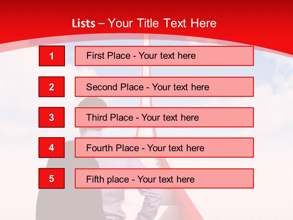 Clouds Worker Red PowerPoint Template