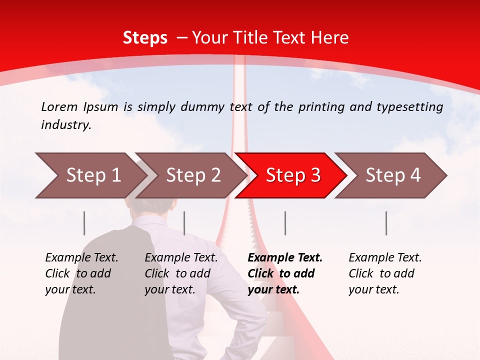 Clouds Worker Red PowerPoint Template