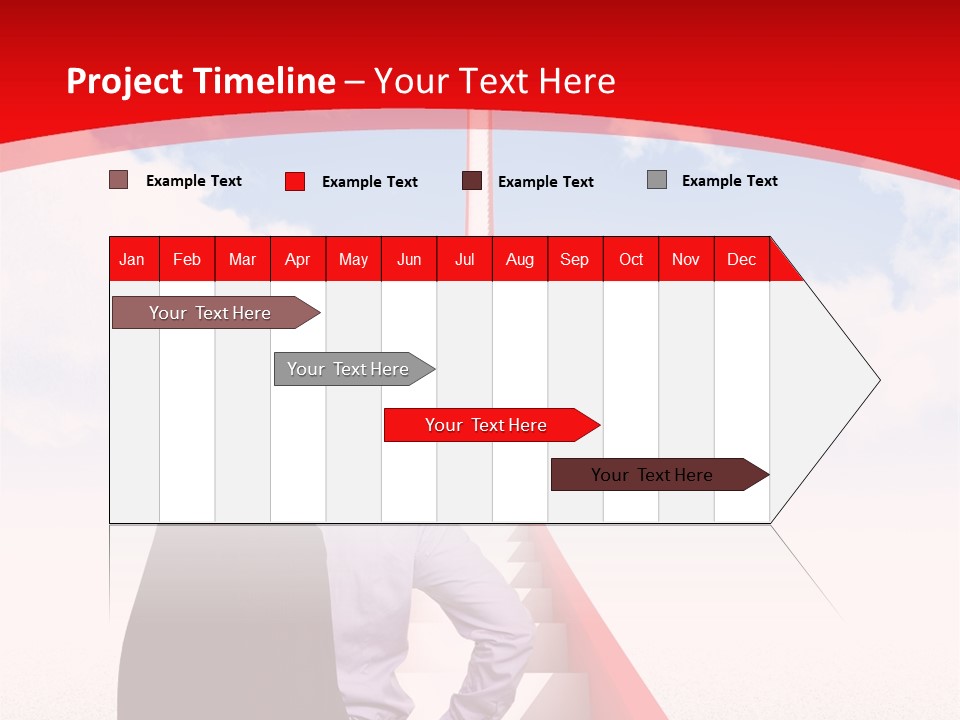 Clouds Worker Red PowerPoint Template