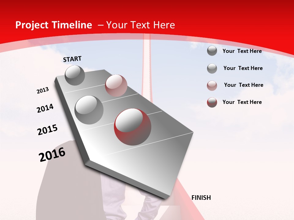 Clouds Worker Red PowerPoint Template