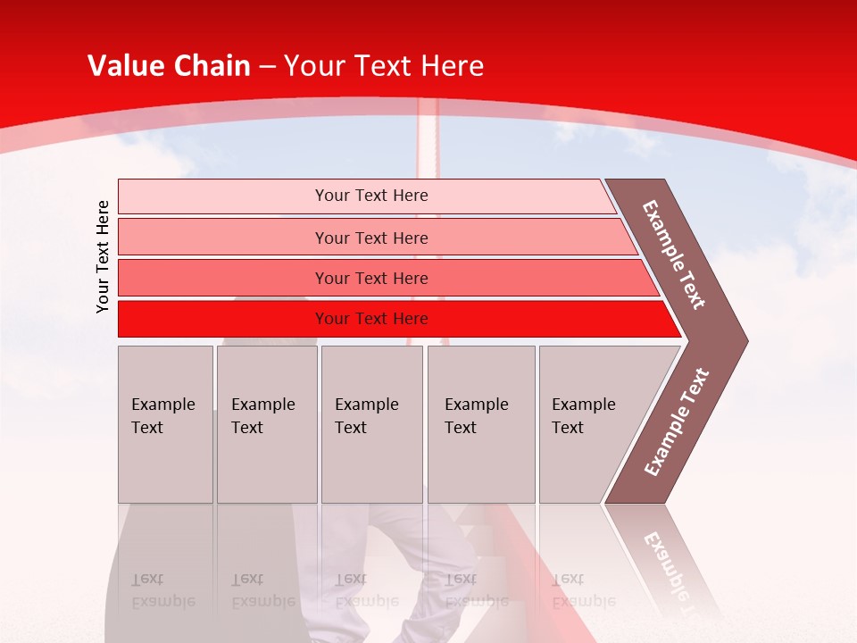 Clouds Worker Red PowerPoint Template