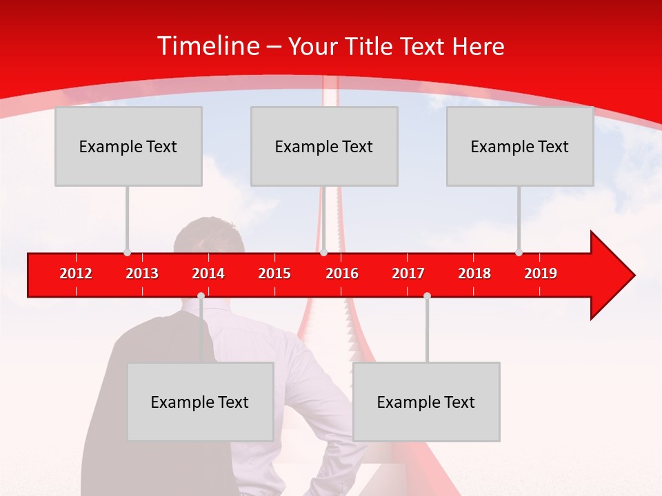 Clouds Worker Red PowerPoint Template