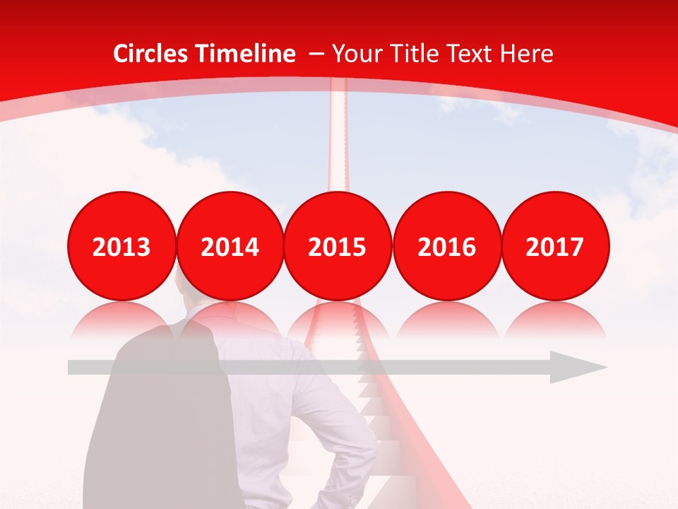 Clouds Worker Red PowerPoint Template