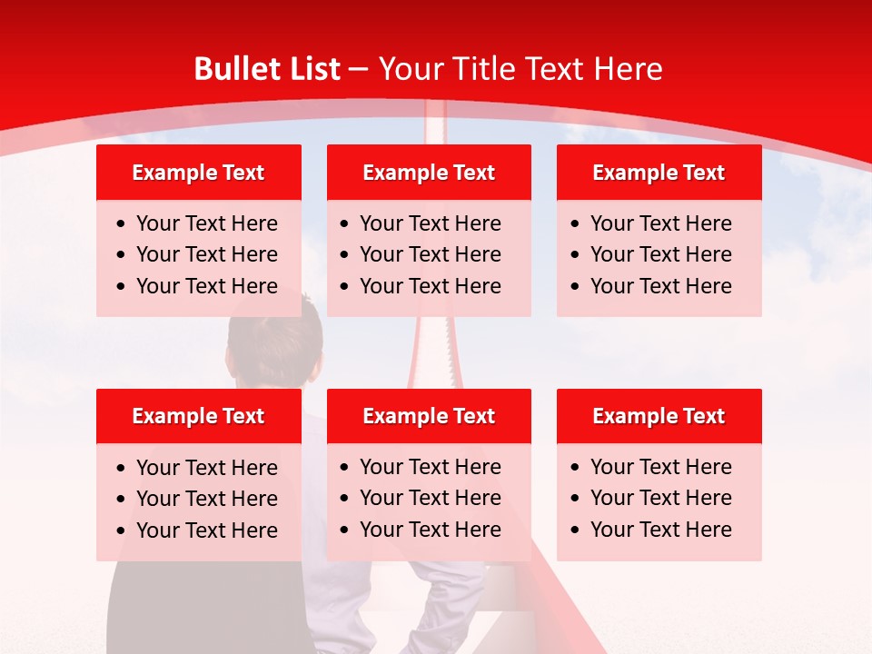 Clouds Worker Red PowerPoint Template