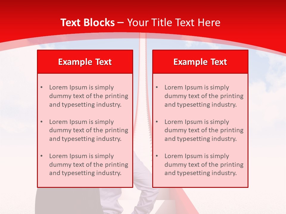 Clouds Worker Red PowerPoint Template