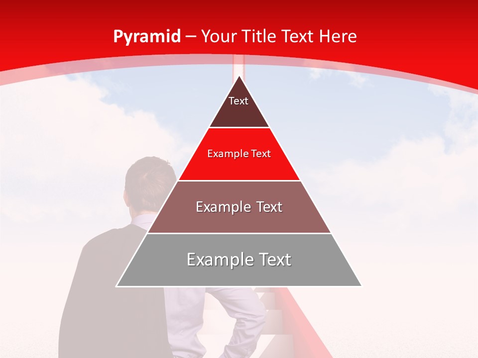 Clouds Worker Red PowerPoint Template