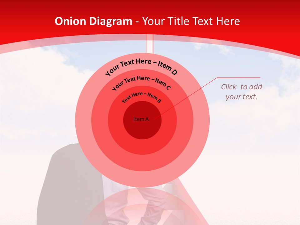 Clouds Worker Red PowerPoint Template