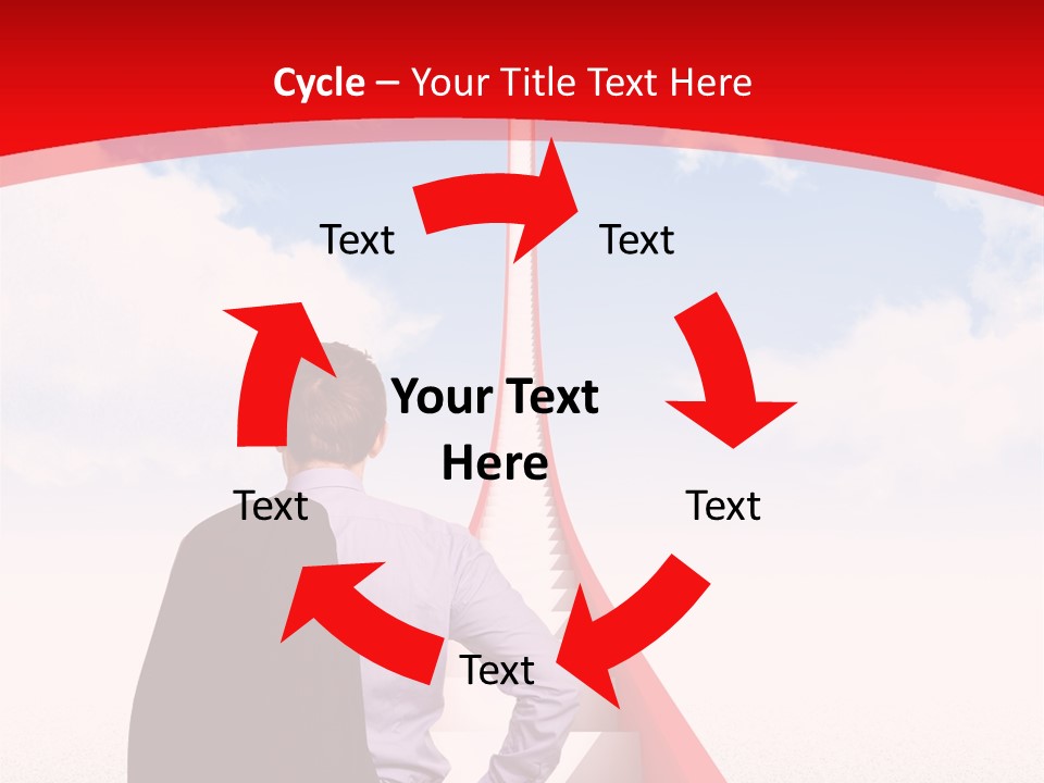 Clouds Worker Red PowerPoint Template