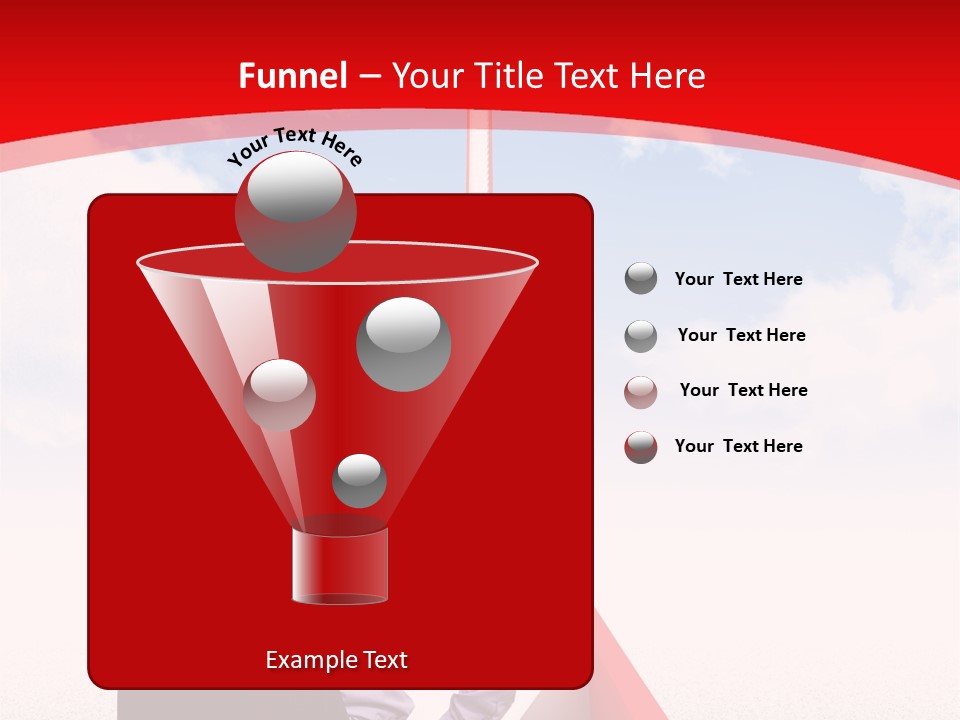 Clouds Worker Red PowerPoint Template