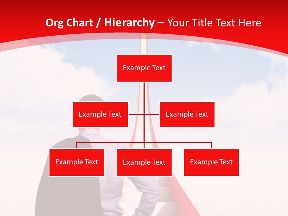 Clouds Worker Red PowerPoint Template