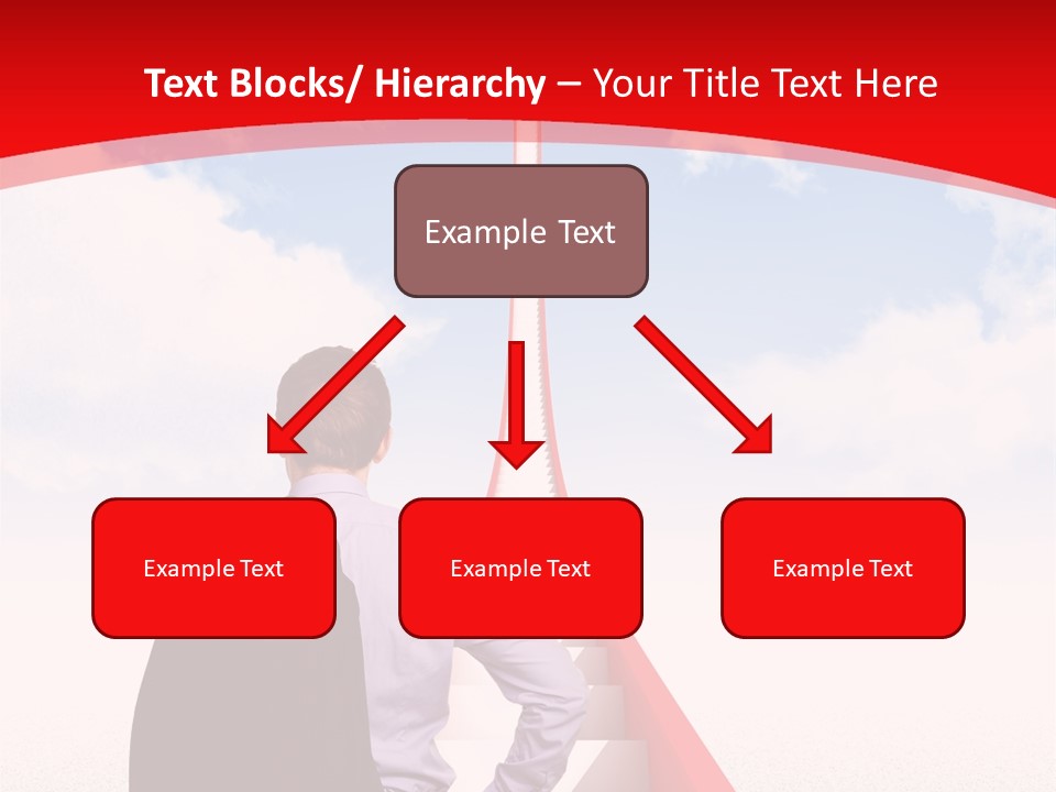 Clouds Worker Red PowerPoint Template