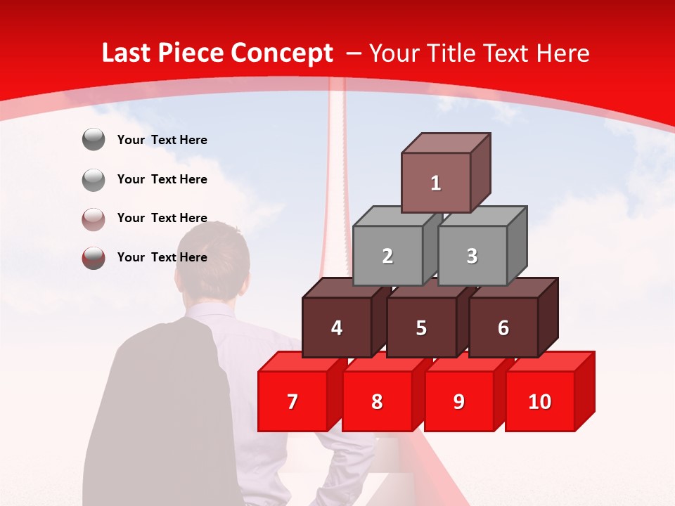 Clouds Worker Red PowerPoint Template