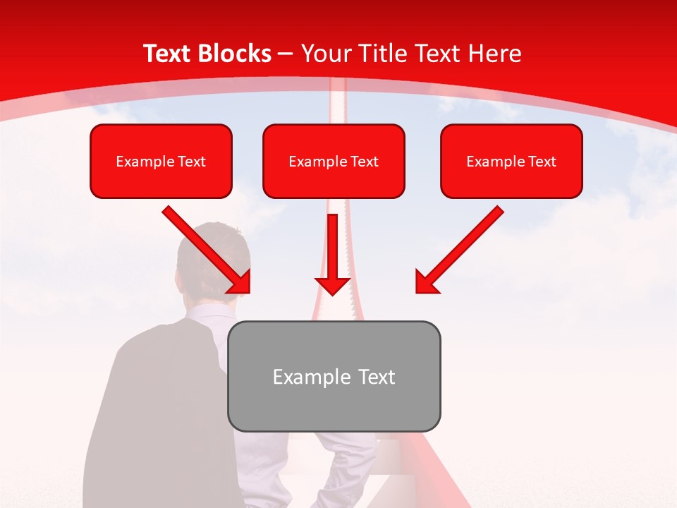 Clouds Worker Red PowerPoint Template