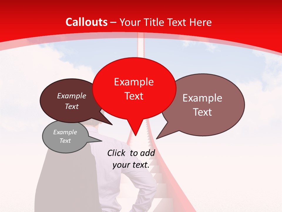 Clouds Worker Red PowerPoint Template