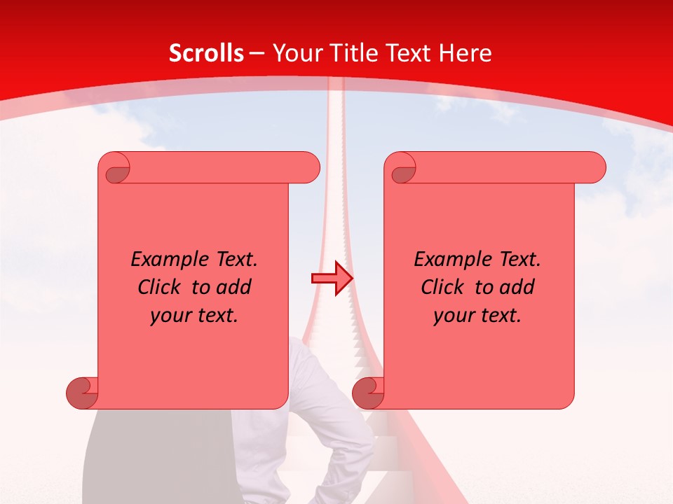 Clouds Worker Red PowerPoint Template