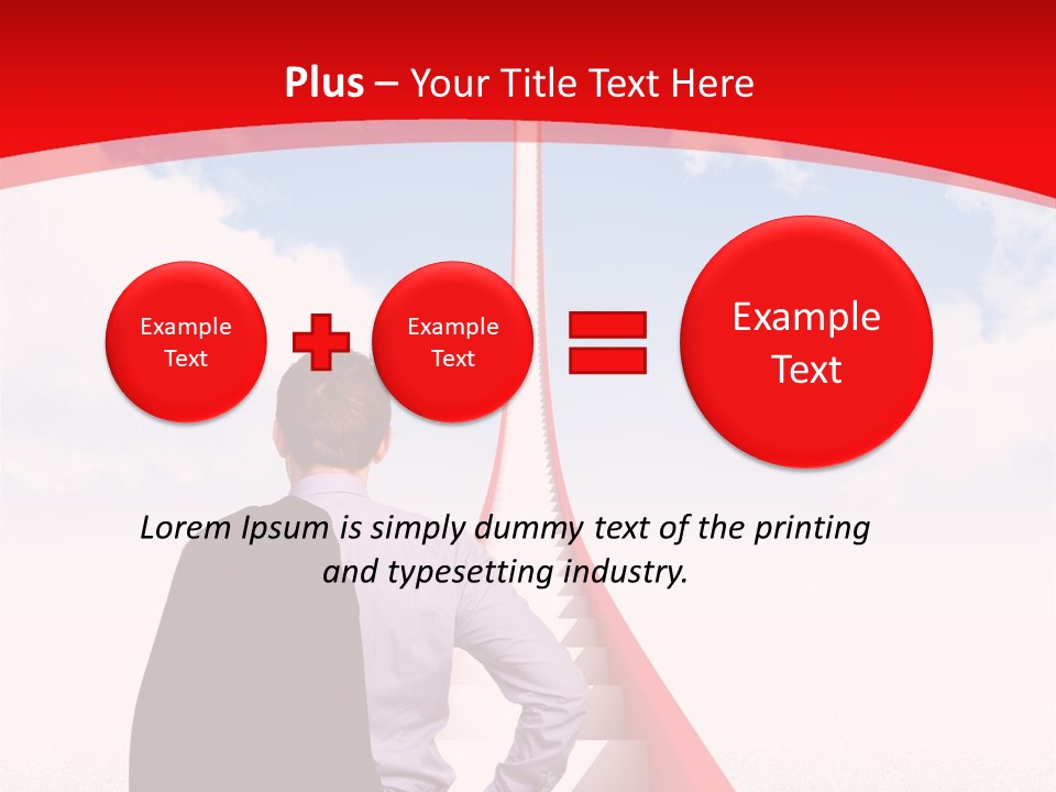 Clouds Worker Red PowerPoint Template