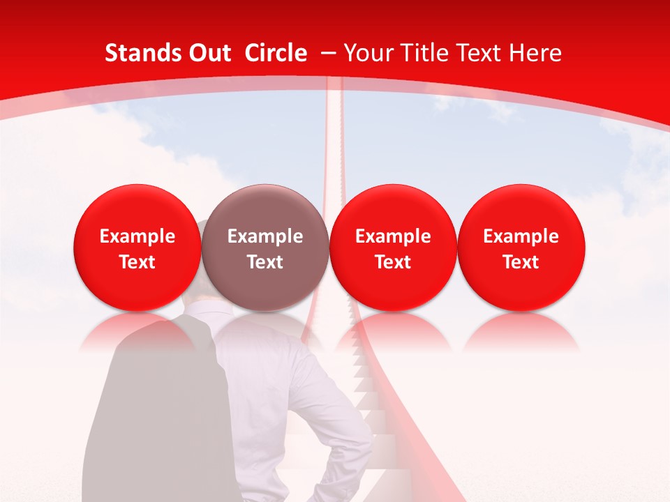 Clouds Worker Red PowerPoint Template