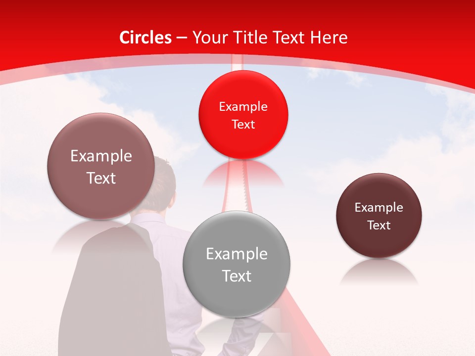 Clouds Worker Red PowerPoint Template